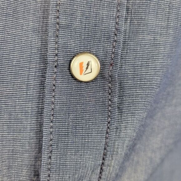 Amplify Button Front Collared‎ Blue Gray Shirt - Picture 4 of 9